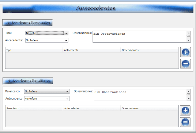 "Módulo Antecedentes Personales y Familiares"