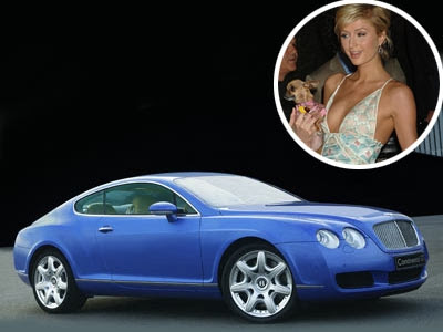 celebrity cars Paris Hilton Bentley Continental