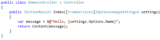 Uso de settings desde acciones