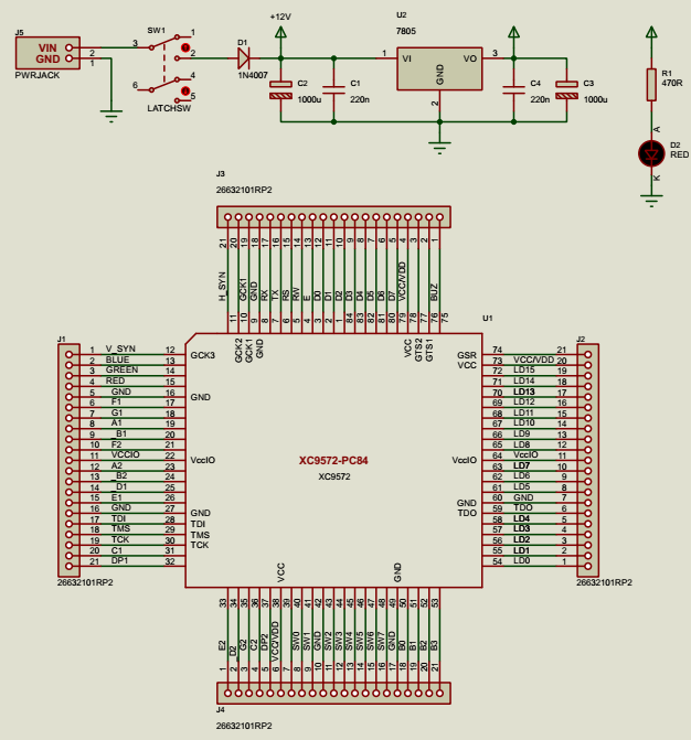 XC95108 HD44780 8-BIT LCD Interfacing Example