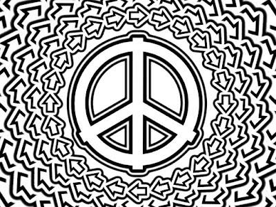 Peace Sign Karma Wheel - Free Coloring Book Art by Greg Vanderlaan