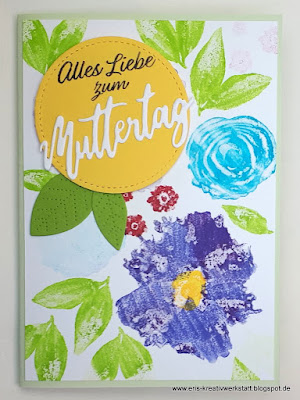 Muttertagskarte mit Aquarellblumen Stampin' Up! www.eris-kreativwerkstatt.blogspot.de
