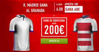 Supercuota 6 sportium Granada vs Real Madrid + 200 euros liga 6 mayo JRVM