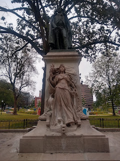 statue of man in park