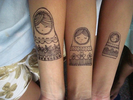 marker tattoos don't normally count BUT i LOVE russian nesting dolls 