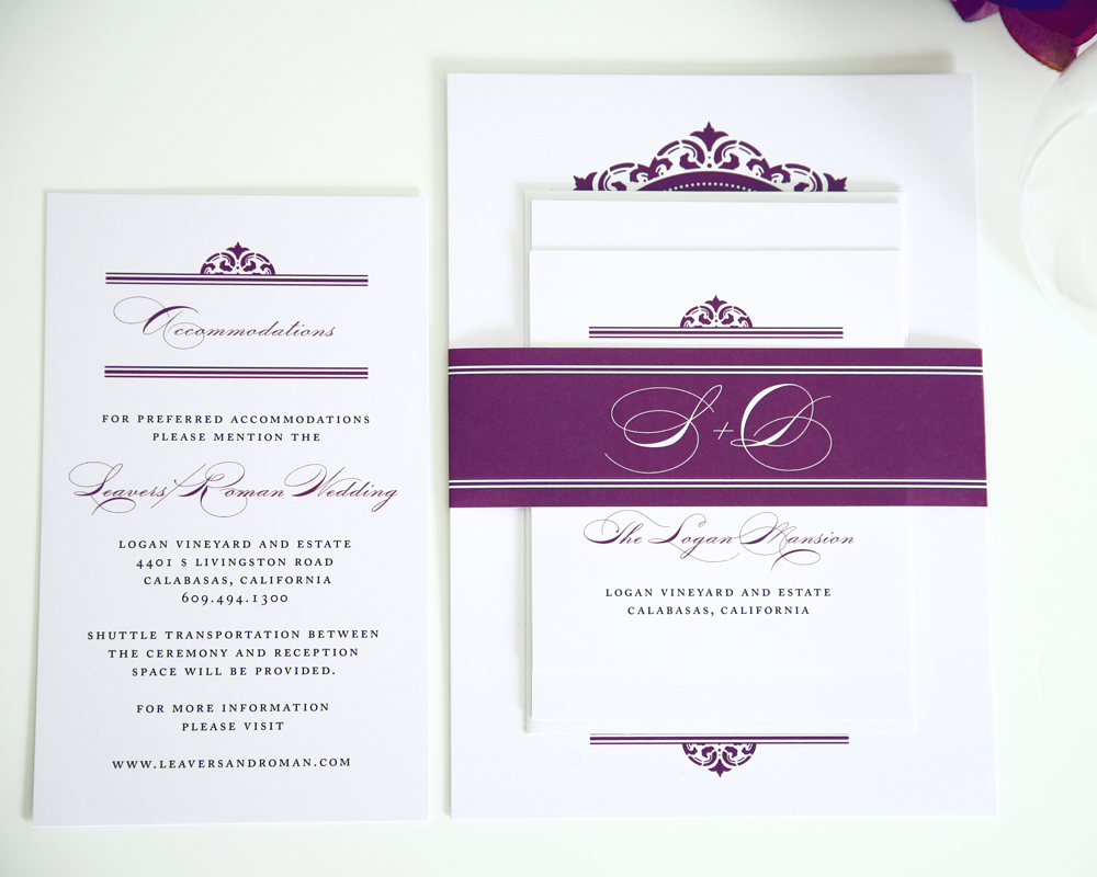 Beach Wedding Invitations: Purple Wedding Invitations