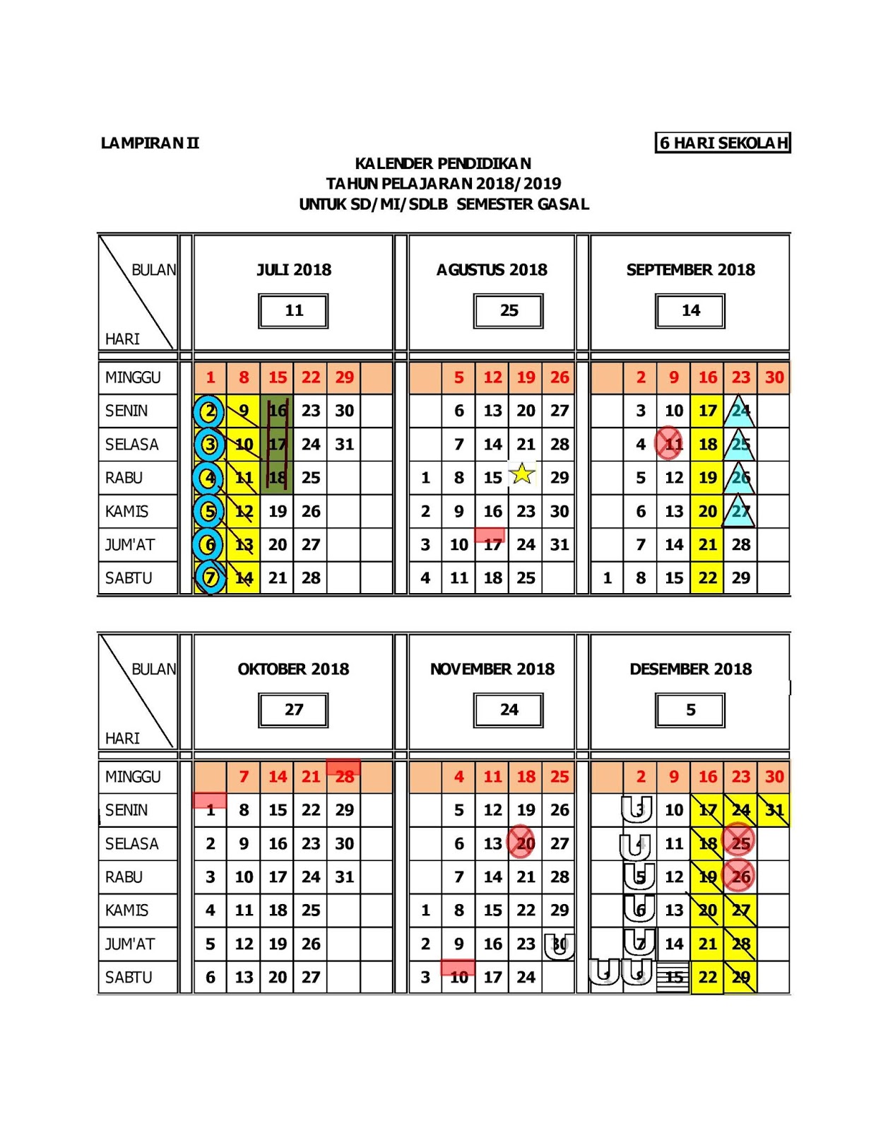 INFORMASI PENDIDIKAN TOP Kalender Pendidikan 2018 2019 Jawa Tengah