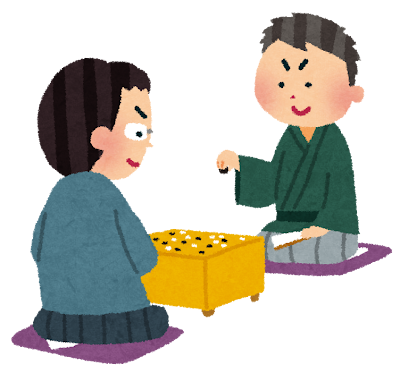 囲碁を打っている人のイラスト