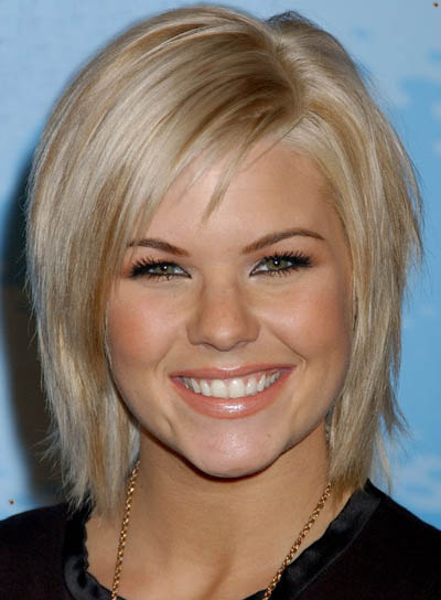 Long bangs hairstyle is modern celebrity short hairstyles for women.