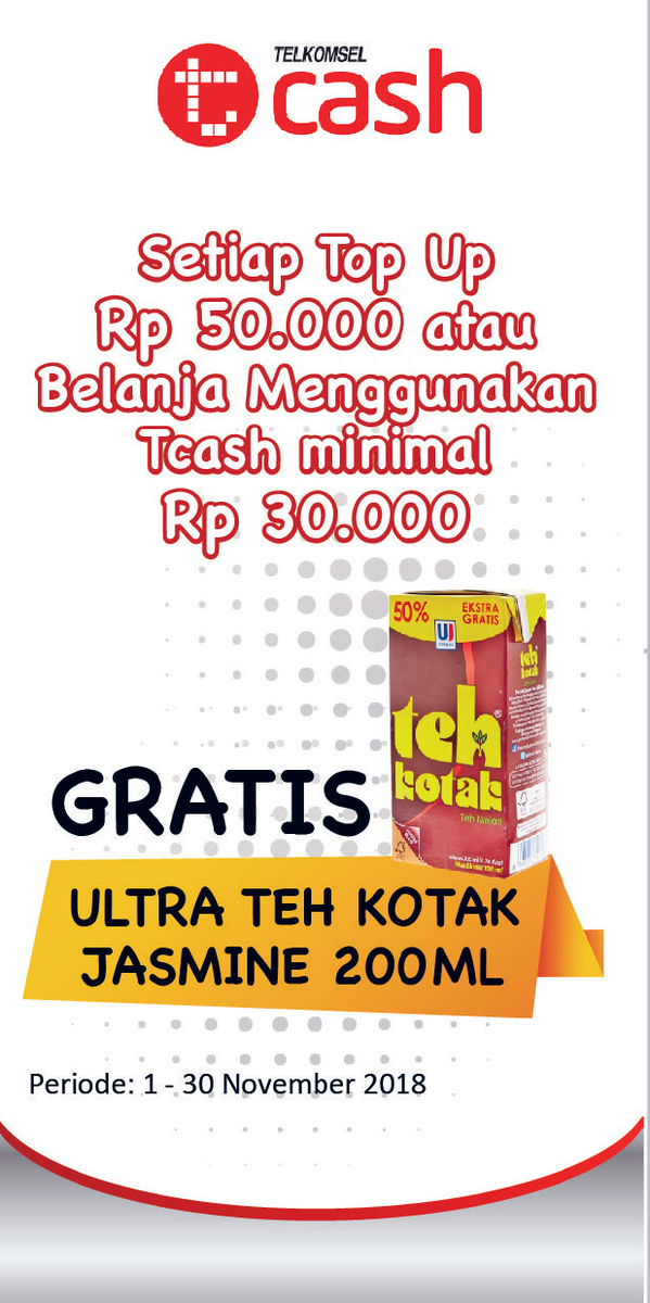 Alfamidi - Promo TopUp / Belanja Pakai Tcash Gratis Teh Kotak 200 ml 