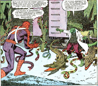 Amazing Spider-Man #45, John Romita, the Lizard and his reptile army depart the train and confront our hero