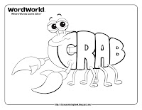 word world crab coloring pages