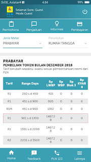 cek harga listrik via PLN Mobile