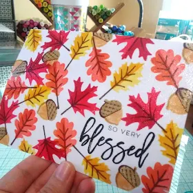 Sunny Studio Stamps: Autumn Splendor Fall Leaves Postcard by Lynnea Hollendonner