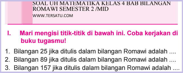 SoalSoal UH Matematika Kelas 4 KTSP Semester 2  TerSatu.com