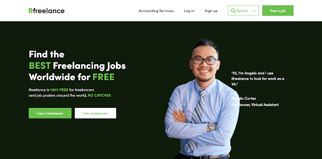 Image of iFreelance's home page which is among one of the most popular freelancing websites in India