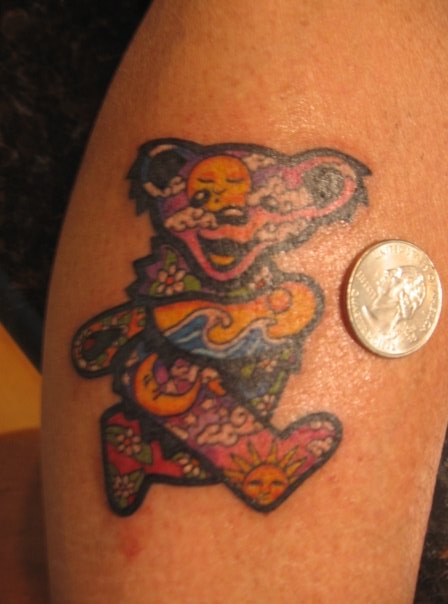 With the bear tattoo designs, girls who love teddy bears