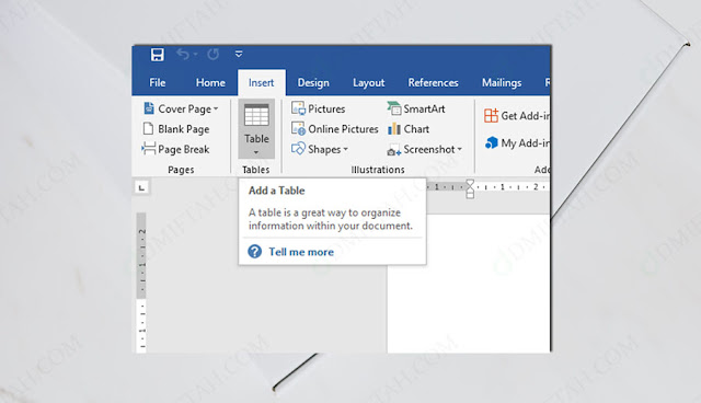 cara membuat tabel di microsoft word lengkap