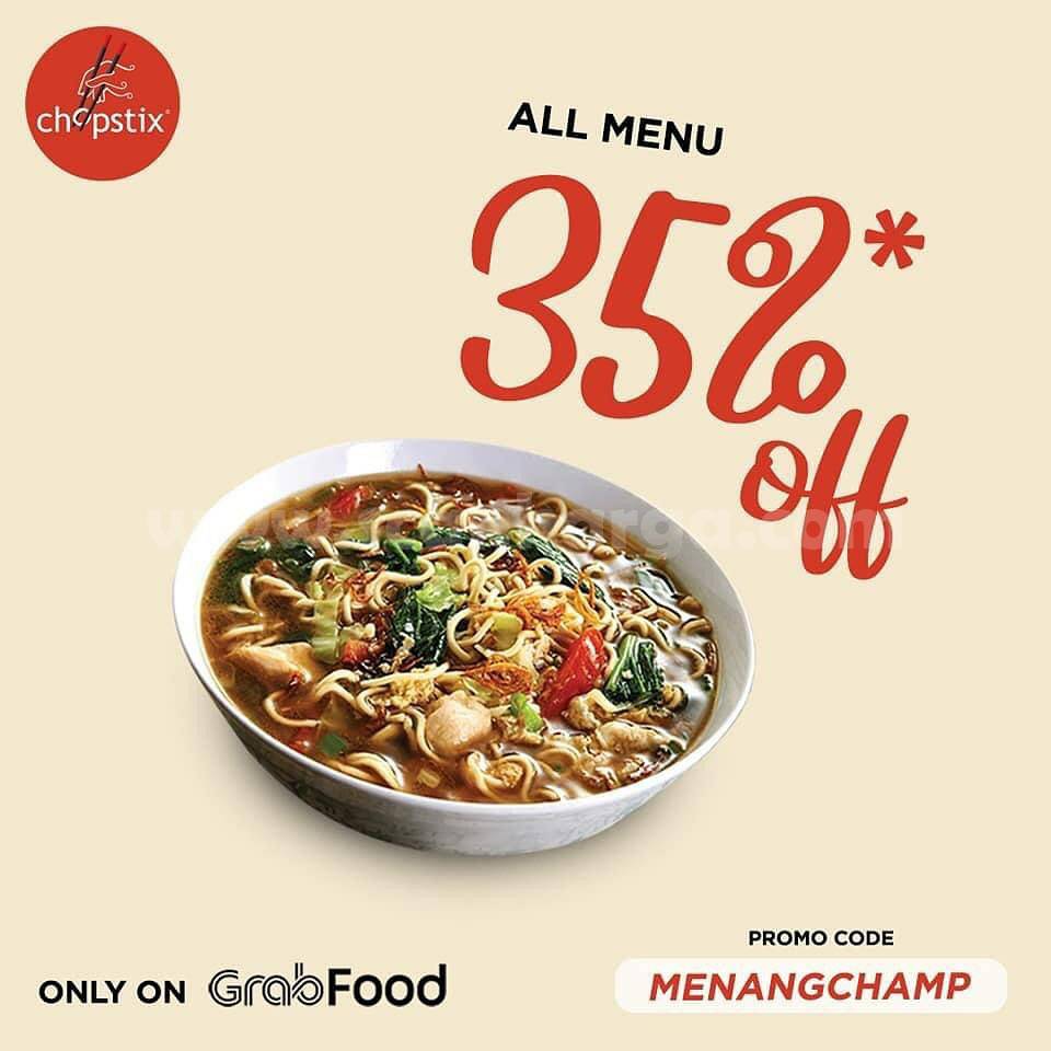 CHOPSTIX Spesial Promo GRABFOOD! DISKON 35% untuk Semua Menu