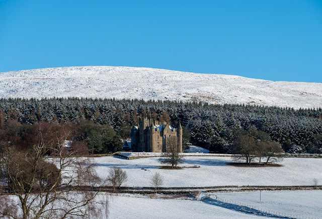 Balintore castle in the snow