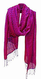 Floral Jacquard Water Pashmina Cashmere Shawl Scarf Stole Wrap Fuschia Pink