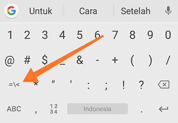Cara Mengetik Simbol Tidak Sama Dengan di WhatsApp Android dan iPhone - Langkah #3-4