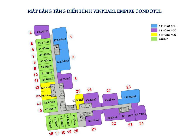 Mặt bằng vinpearl condotel lê thánh tôn nha trang