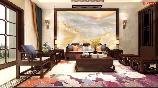 tranh giả ngọc vân đá kiểu dán nhẹ nhàng thư thái
