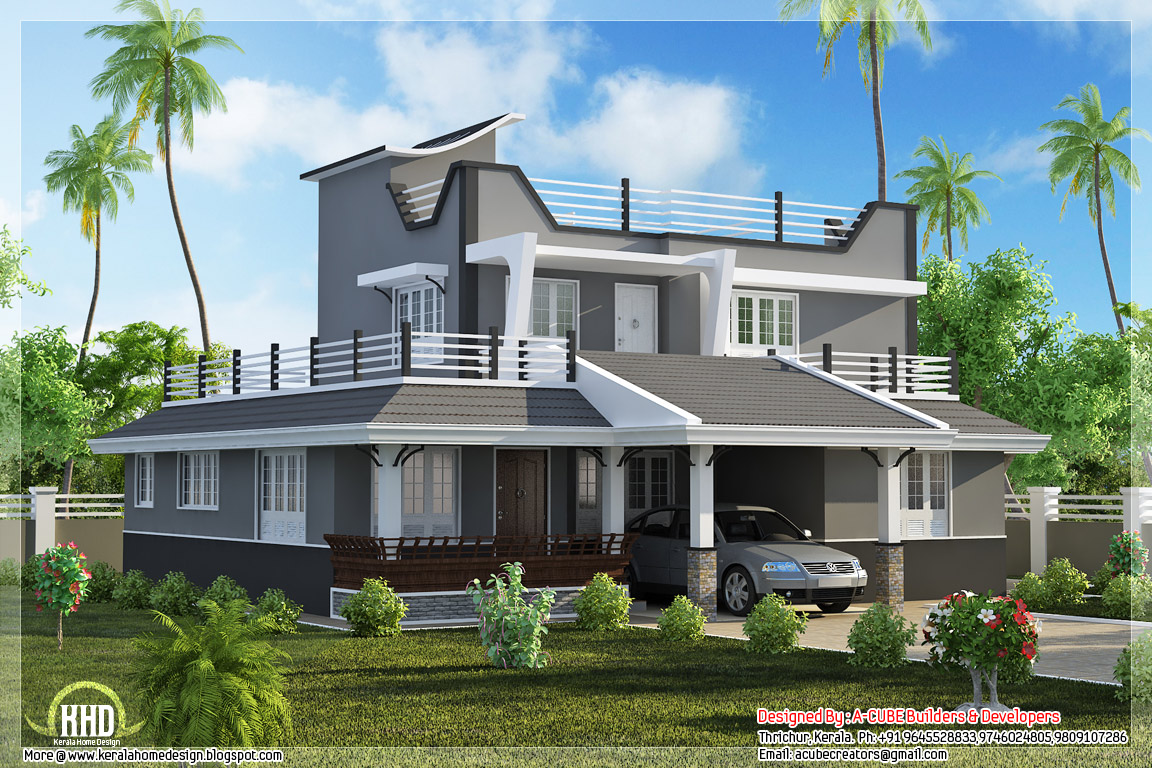 Contemporary style  3 bedroom  home  plan  Indian  Home  Decor