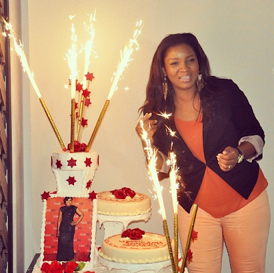 Omotola Jalade has surprise birthday party in Ghana s