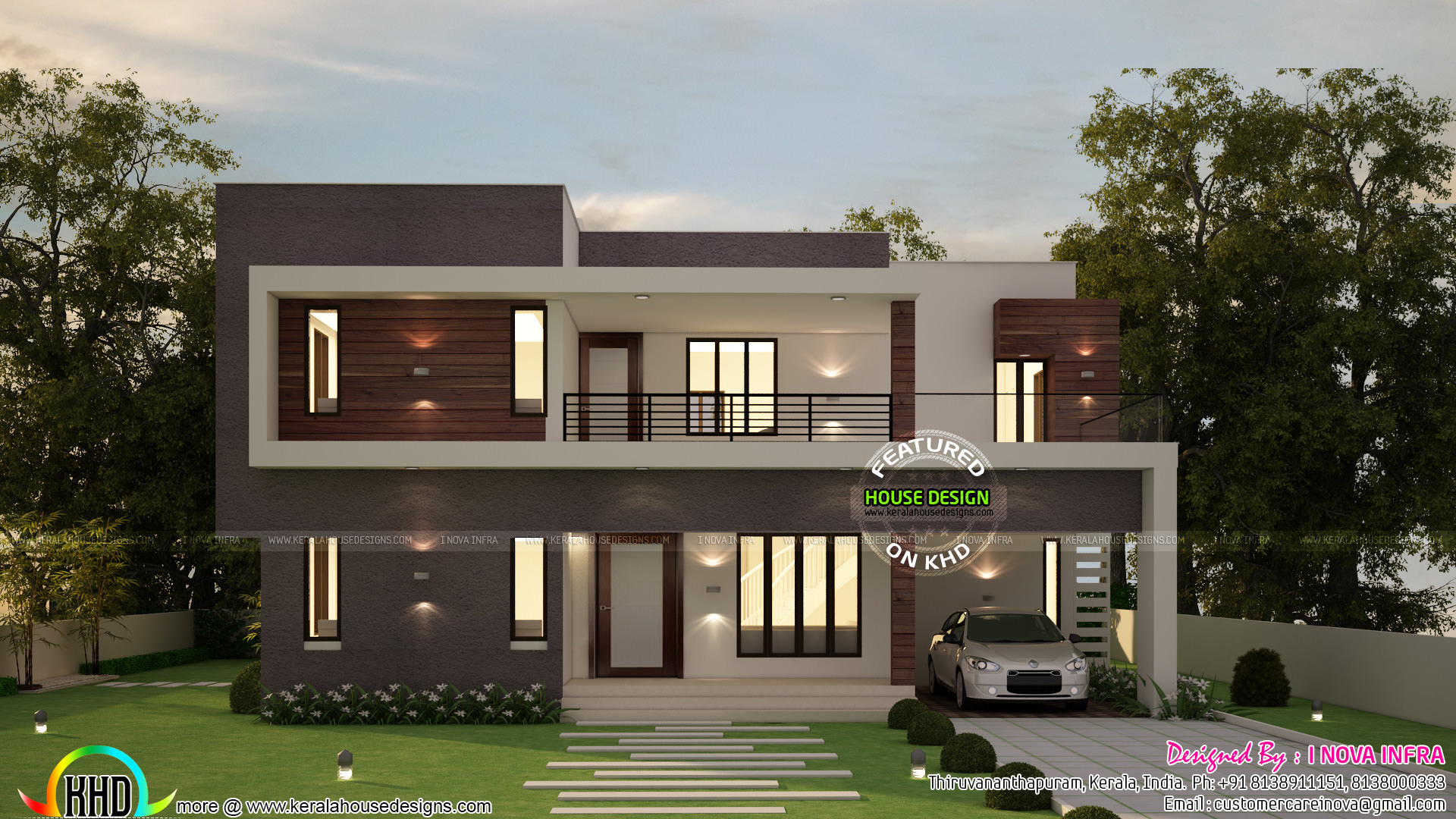 4 bedroom flat roof contemporary 2300 sq ft Kerala home 