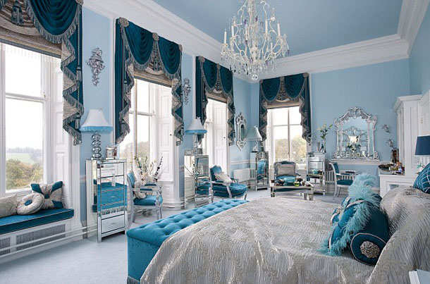 Elegant Blue Master Bedroom