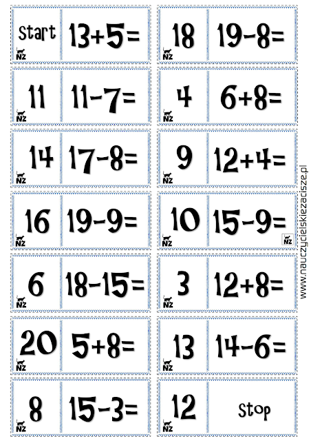 Gry matematyczne Ja mam Kto ma? Domino Memory