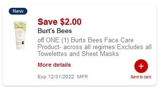 $2.00/1 Burt’s Bees CVS APP MFR Digital Coupon (go to CVS App)