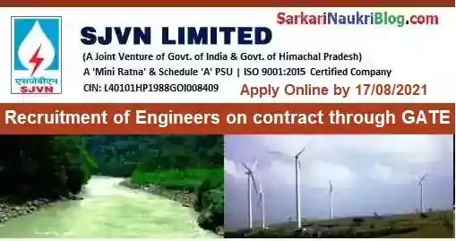 Engineers Recruitment in SJVN Limited 2021