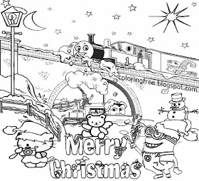 Bob builder Thomas and friends cartoon coloring pages of Christmas for teenagers difficult clipart