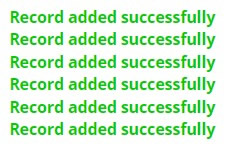 record successfully added