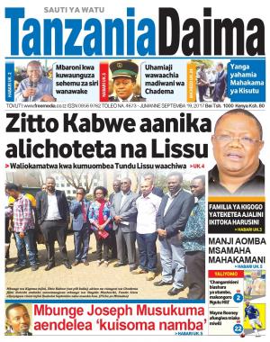 MAGAZETI YA LEO SEPT 19 2017