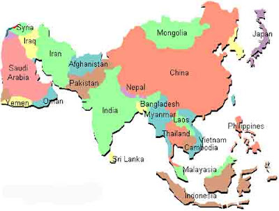  Benua Asia merupakan benua terbesar di dunia 50 Negara di Benua Asia, Nama Ibu Kota dan Mata Uang