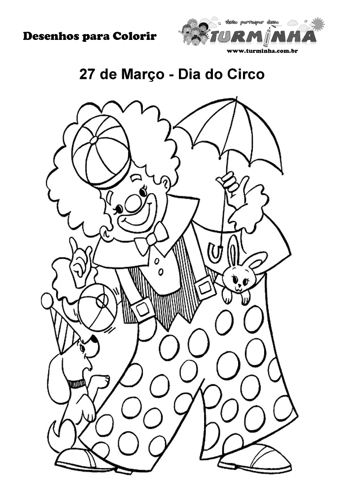 Desenhos do Dia do Circo para Colorir Classificados de Links