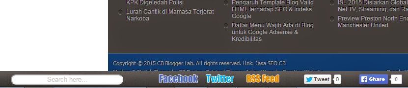 Navigasi Menu Bar Statis di Footer Blog