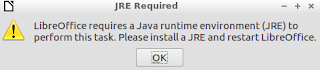 Java runtime environment required at libreoffice startup