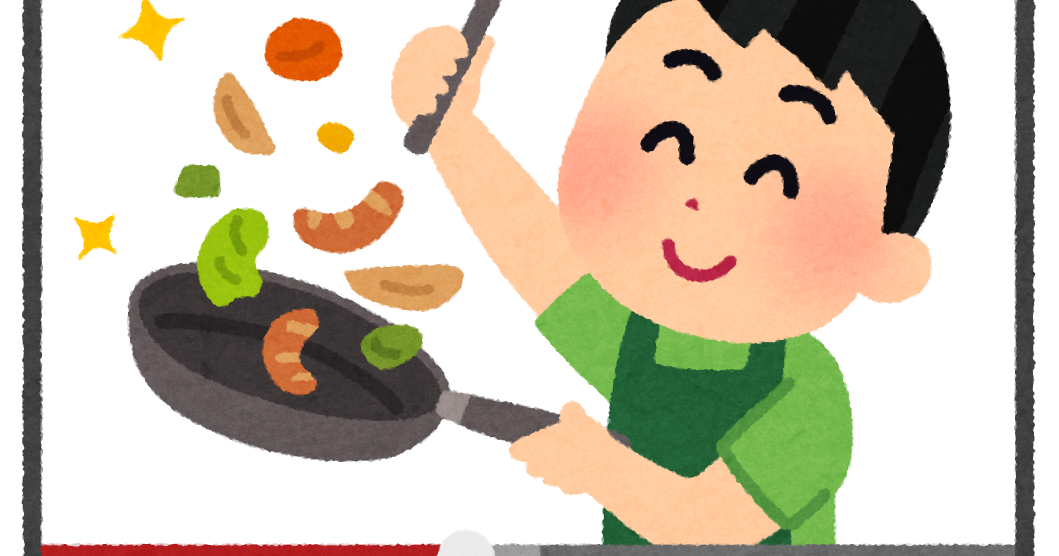 無料イラスト かわいいフリー素材集 料理動画のイラスト 男性