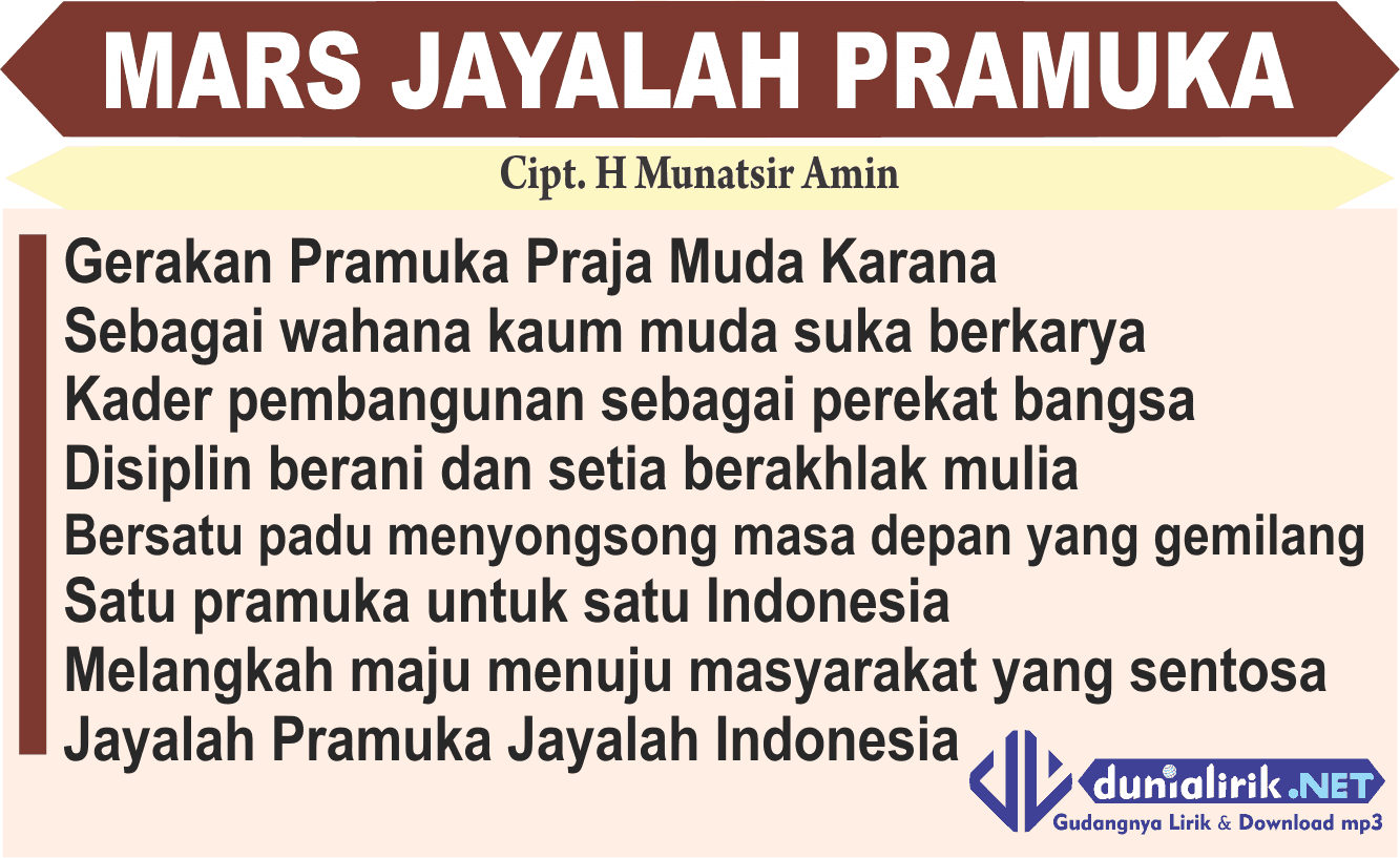  Lirik  Lagu Mars  Pramuka  Jayalah Pramuka  dan Download Mp3