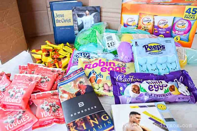 picture of items added to an Easter care package