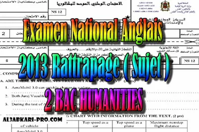 Examen Anglais Rattrapage 2013 ( Sujet ) 2 Bac Humanities PDF , Examen anglais, Examen english, english first, Learn English Online, translating, anglaise facile, 2 bac, 2 Bac Sciences, 2 Bac Letters, 2 Bac Humanities, تعلم اللغة الانجليزية محادثة, تعلم الانجليزية للمبتدئين, كيفية تعلم اللغة الانجليزية بطلاقة, كورس تعلم اللغة الانجليزية, تعليم اللغة الانجليزية مجانا, تعلم اللغة الانجليزية بسهولة, موقع تعلم الانجليزية, تعلم نطق الانجليزية, تعلم الانجليزي مجانا,