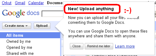 Google Docs File Upload