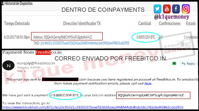 comprobante de pago en freebitco.in k1que money