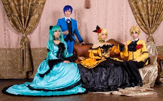 Vocaloid Servants of Evil Miku-Rin-Len-Kaito cosplay by Tasha-Ren-Ricu-Saya