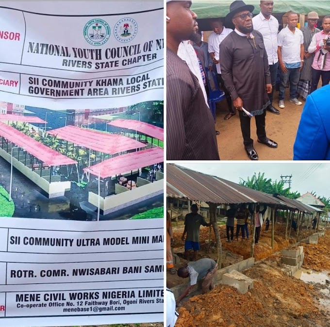 APC Senatorial Candidate for Rivers south-South-East Ambassador Oji Ngofa perform foundation laying of Sii Community Market 